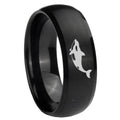 8MM Keller Whale Dome Brush Black Tungsten Engagement Ring
