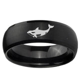 5, 8mm Keller Whale Dome Brush Black Tungsten Ring