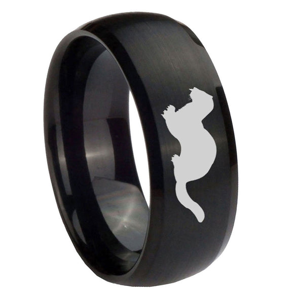 10mm-Otter-Dome-Brush-Black-Tungsten-Carbide-Men's-Engagement-Band