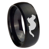 10mm-Otter-Dome-Brush-Black-Tungsten-Carbide-Men's-Engagement-Band