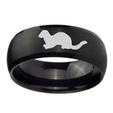 10mm-Otter-Dome-Brush-Black-Tungsten-Carbide-Men's-Engagement-Band