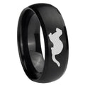 10mm Otter Dome Brush Black Tungsten Carbide Men's Engagement Band