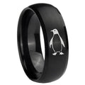 10mm Penguin Dome Brush Black Tungsten Carbide Men's Engagement Band
