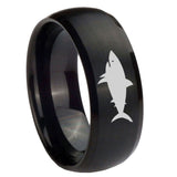 10mm-Shark-Dome-Brush-Black-Tungsten-Carbide-Men's-Engagement-Band