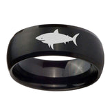 10mm-Shark-Dome-Brush-Black-Tungsten-Carbide-Men's-Engagement-Band
