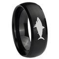 8MM Shark Dome Brush Black Tungsten Carbide Engagement Ring