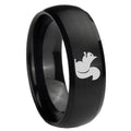10mm Squirrel Dome Brush Black Tungsten Carbide Men's Engagement Band