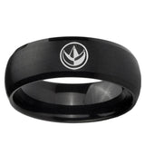 5, 8mm Green Ranger Power Dome Brush Black Tungsten Ring
