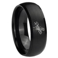 10mm LA Dogers MLB Baseball Dome Brush Black Tungsten Carbide Men's Bands Ring