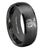 10mm-Masonic-Shriners-Dome-Brush-Black-Tungsten-Carbide-Men's-Bands-Ring