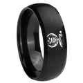 8MM Masonic Shriners Dome Brush Black Tungsten Custom Mens Ring