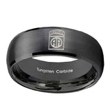 10mm-Army-Airborn-Dome-Brush-Black-Tungsten-Carbide-Wedding-Band-Mens