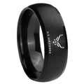 10mm US Air Force Brush Black Dome Tungsten Carbide Men's Ring