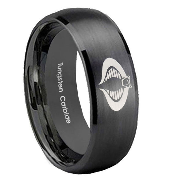 10mm-Cobra-Dome-Brush-Black-Tungsten-Carbide-Wedding-Bands-Ring