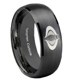 10mm-Cobra-Dome-Brush-Black-Tungsten-Carbide-Wedding-Bands-Ring
