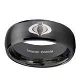 10mm-Cobra-Dome-Brush-Black-Tungsten-Carbide-Wedding-Bands-Ring