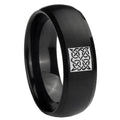 10mm Celtic Design Dome Brush Black Tungsten Carbide Mens Promise Ring