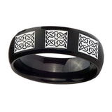 10mm-Multiple-Celtic-Dome-Brush-Black-Tungsten-Carbide-Wedding-Band-Ring