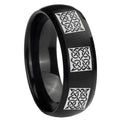 10mm Multiple Celtic Dome Brush Black Tungsten Carbide Wedding Band Ring