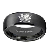 8mm-Dragon-Dome-Brush-Black-Tungsten-Carbide-Men's-Engagement-Band