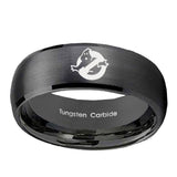 10mm-Ghostbusters-Dome-Brush-Black-Tungsten-Carbide-Wedding-Engraving-Ring