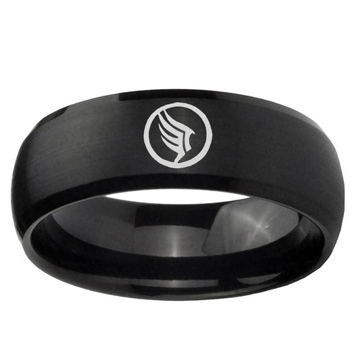 10mm Mass Effect Brush Black Dome Tungsten Ring