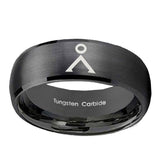 10mm-Stargate-Dome-Brush-Black-Tungsten-Carbide-Men's-Engagement-Band