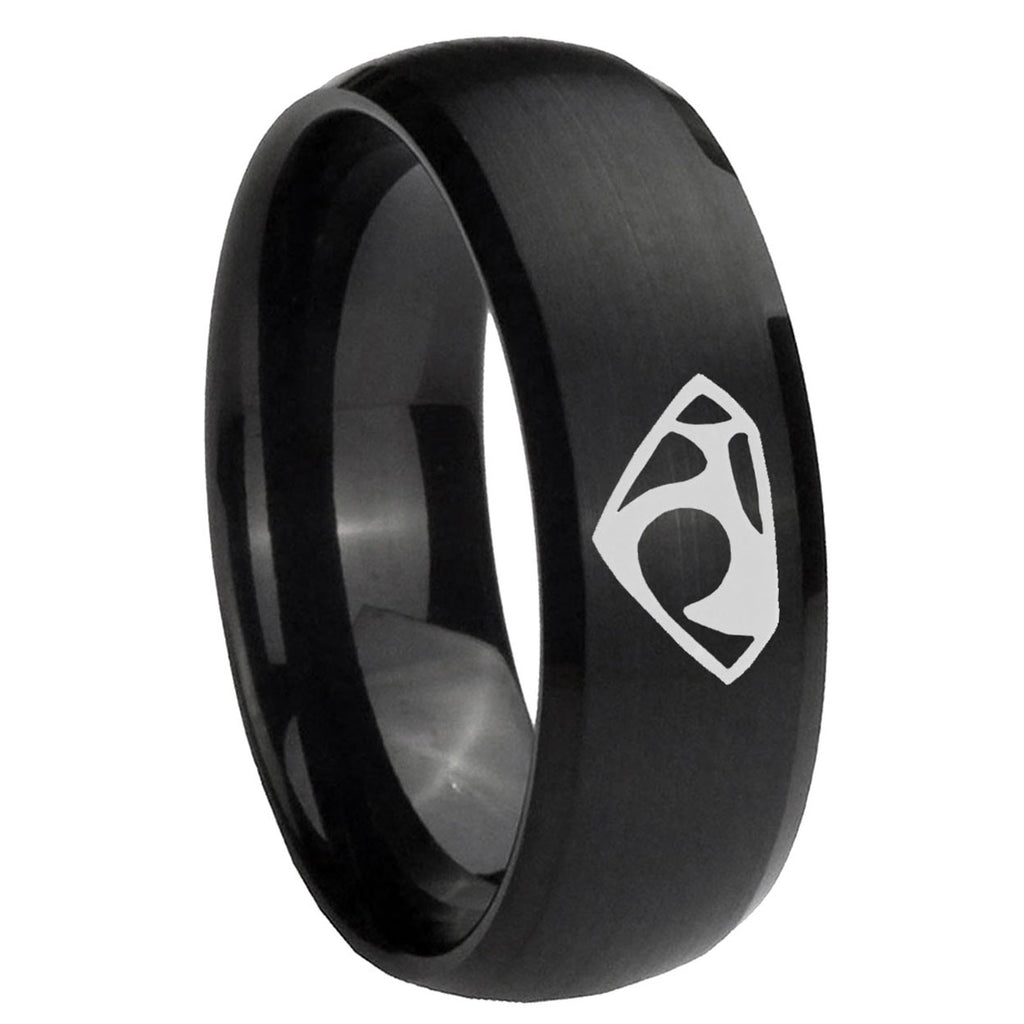 8MM House of Van Dome Brush Black Tungsten Carbide Promise Ring