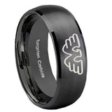 10mm-Waylon-Jennings-Dome-Brush-Black-Tungsten-Carbide-Custom-Mens-Ring