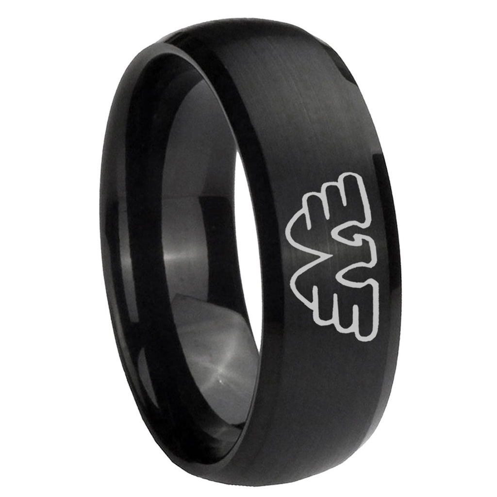 4 Maltese Cross Tungsten Carbide His Hers Set Rings