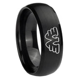 10mm Waylon Jennings Dome Brush Black Tungsten Carbide Custom Mens Ring