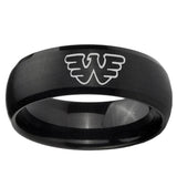 10mm Waylon Jennings Dome Brush Black Tungsten Ring