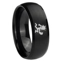10mm Hatchet Man Dome Brush Black Tungsten Carbide Mens Ring