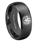 10mm-Love-Power-Rangers-Dome-Brush-Black-Tungsten-Carbide-Men's-Ring