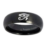 10mm-Seeing-Eye-Dome-Brush-Black-Tungsten-Carbide-Men's-Ring