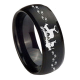 10mm-Deer-Hunting-Dome-Brush-Black-Tungsten-Carbide-Men's-Engagement-Band