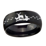 10mm-Deer-Hunting-Dome-Brush-Black-Tungsten-Carbide-Men's-Engagement-Band