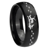 8mm Deer Hunting Dome Brush Black Tungsten Carbide Engagement Ring