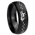 10mm Deer Hunting Dome Brush Black Tungsten Carbide Men's Engagement Band