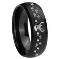 10mm Deer Antler Dome Brush Black Tungsten Carbide Men's Engagement Band