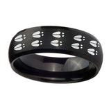 10mm-Deer-Tracks-Dome-Brush-Black-Tungsten-Carbide-Wedding-Band-Mens