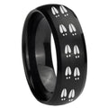 8MM Deer Tracks Dome Brush Black Tungsten Men's Wedding Ring
