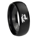 10mm Deer Hunting Dome Brush Black Tungsten Carbide Wedding Band Ring