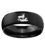 5, 8mm Deer Hunting Dome Brush Black Tungsten Ring