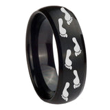 10mm-Foot-Print-Dome-Brush-Black-Tungsten-Carbide-Bands-Ring