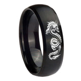8mm-Dragon-Dome-Brush-Black-Tungsten-Carbide-Men's-Bands-Ring