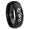 10mm Dragon Dome Brush Black Tungsten Carbide Wedding Band Ring