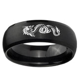 10mm Dragon Dome Brush Black Tungsten Ring