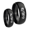 Dragon Dome Brush Black Tungsten Couple Rings