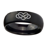 8mm-Infinity-Love-Dome-Brush-Black-Tungsten-Carbide-Custom-Mens-Ring